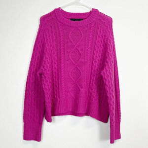 NEW 360 Cashmere Sweater Womens Medium Pink Pullover Crewneck Wool Cashmere NWOT